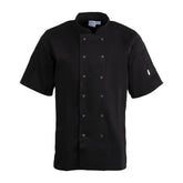 Whites Vegas Unisex Chefs Jacket Short Sleeve Black